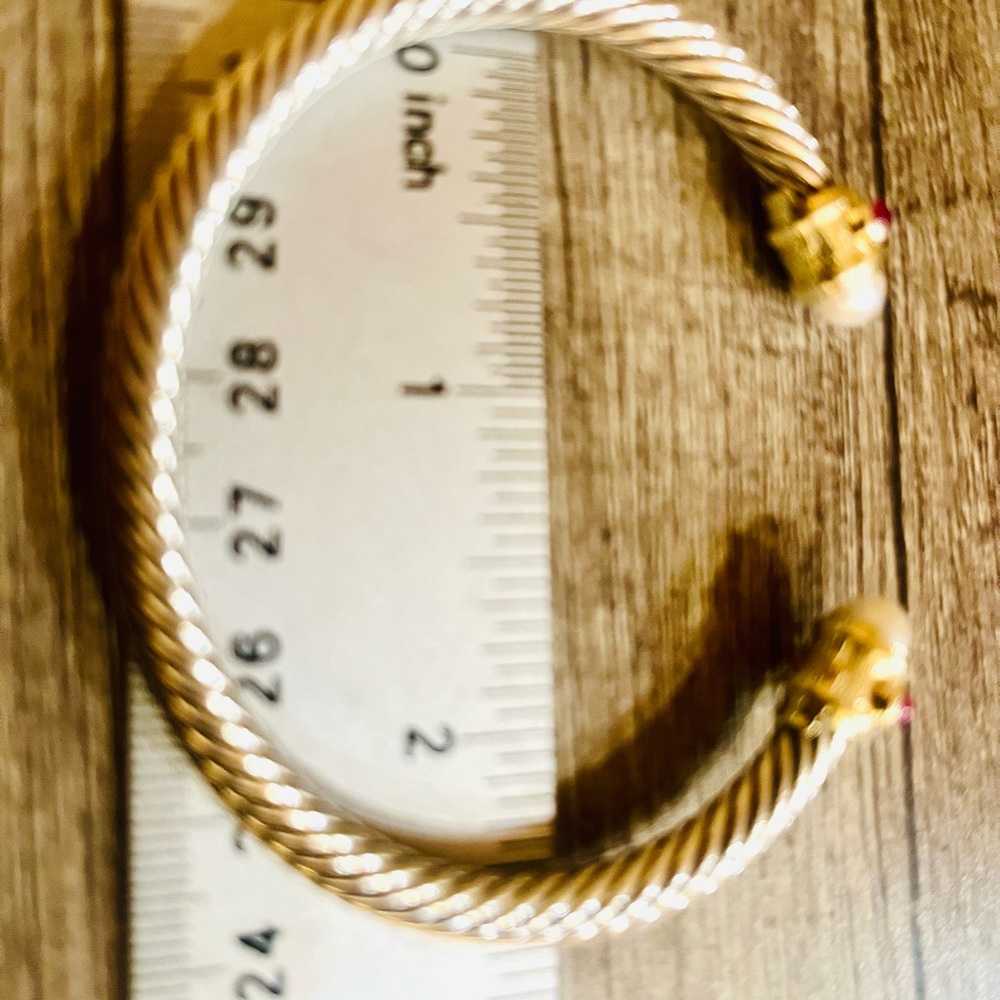 Authentic David Yurman bracelet. Silver/gold  and Pearls and Pink stones. - Picture 5 of 5